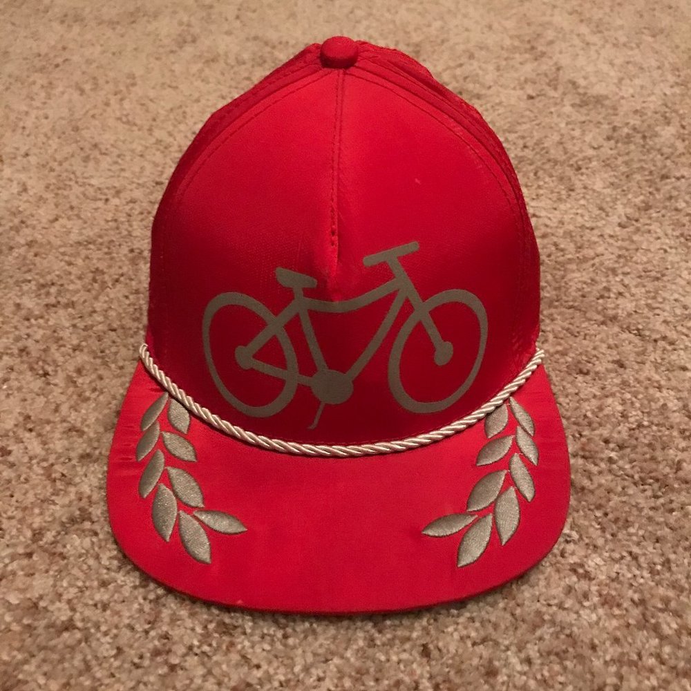 Society Bicycle Strap Back Hat in Red